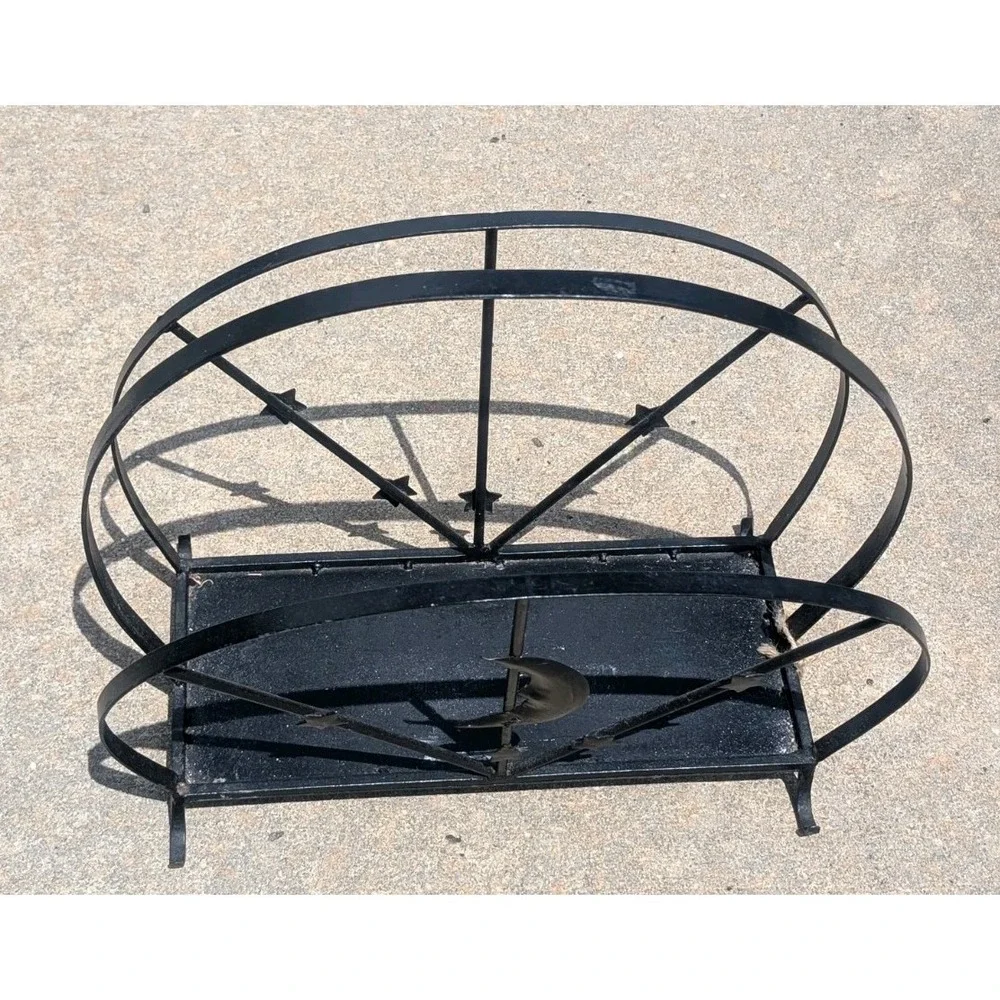 Vintage Celestial Moon & Star Black Metal Magazine/Newspaper Holder Rack 16